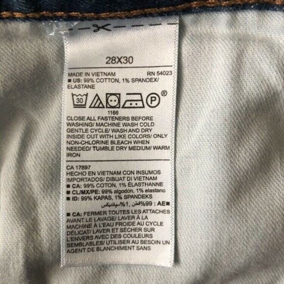 Old Navy Mens Size 28 Straight Leg Built In Flex Denim Blue Jeans Inseam 29 inch - Picture 8 of 8